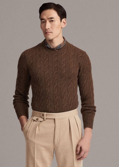 Men's Ralph Lauren Cable-Knit Cashmere Sweater | 780169ZFD